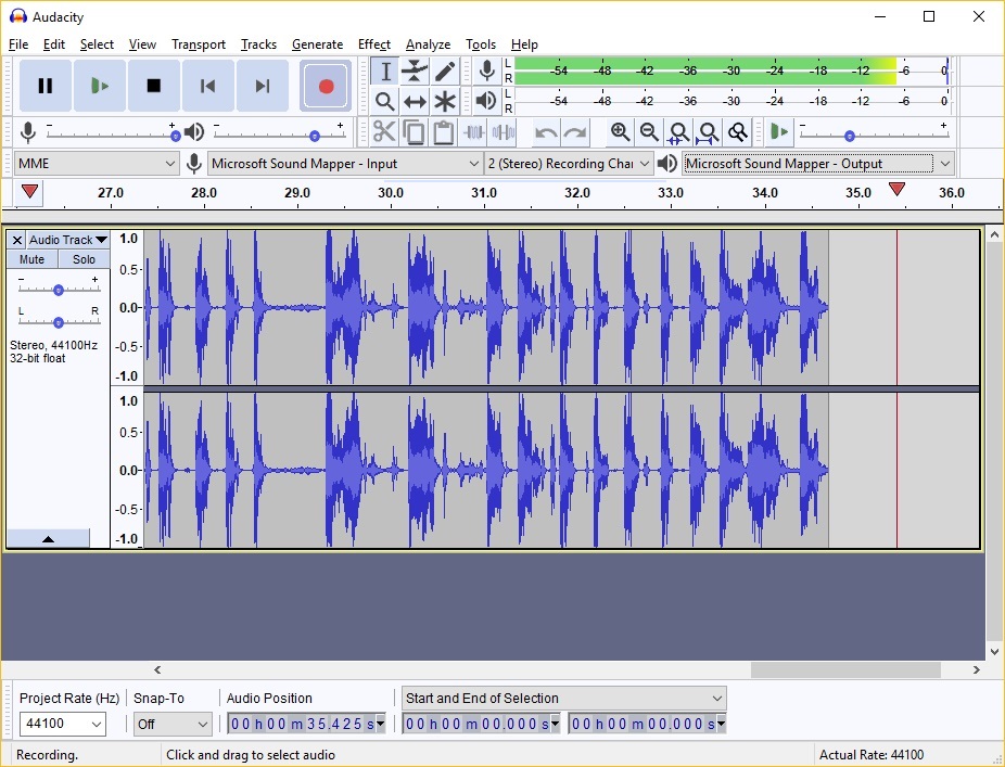 Audacity Screen Shot