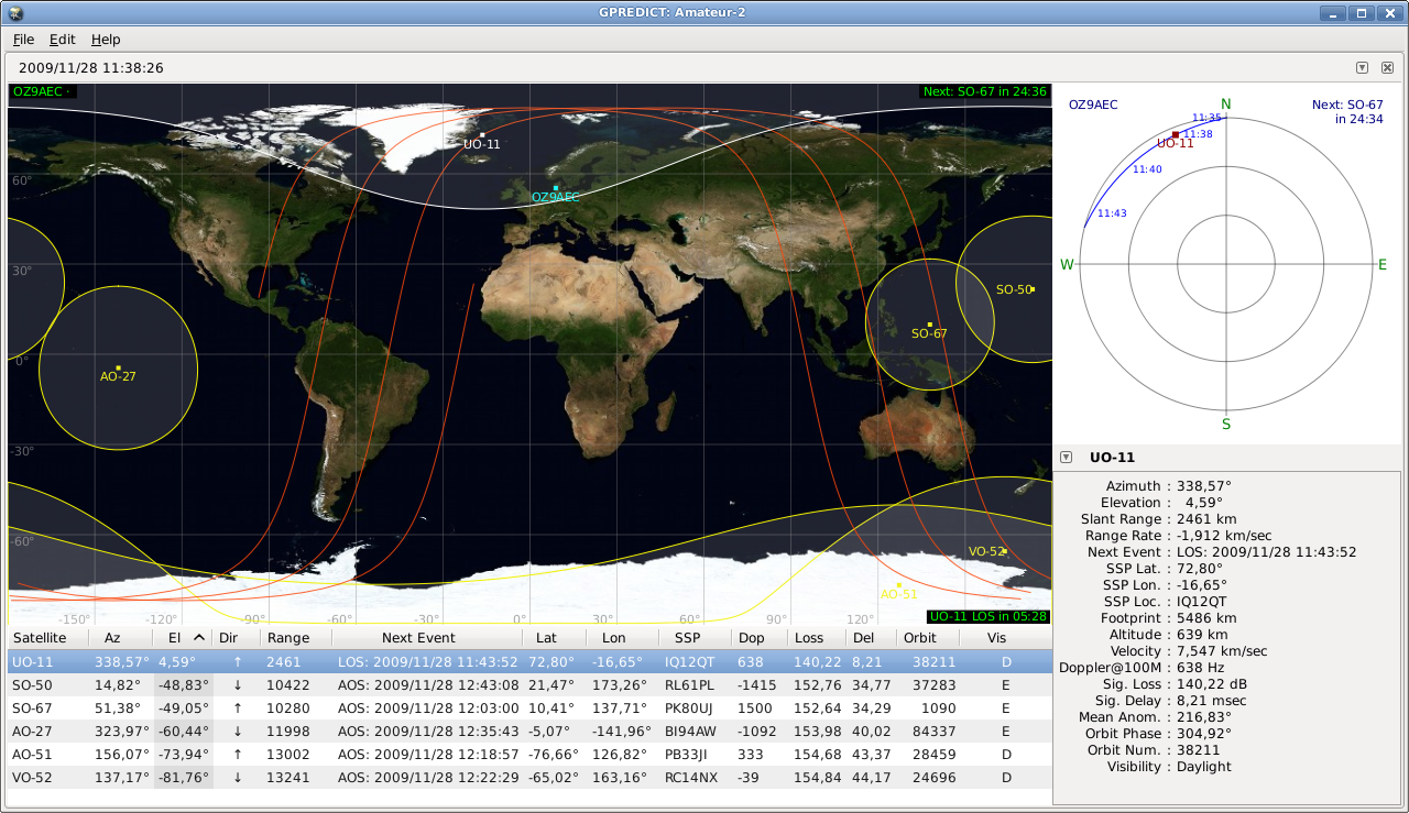 Gpredict Connect Screen Shot